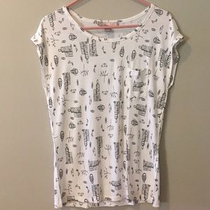 White graphic T-shirt